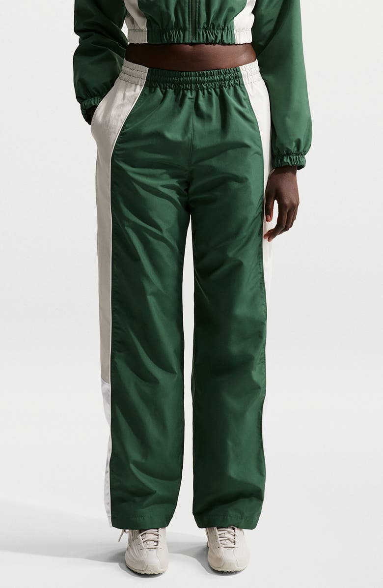 Nike Water Repellent High Waist Track Pant, Main, color, Fir/ Light Bone/ White/ Sail