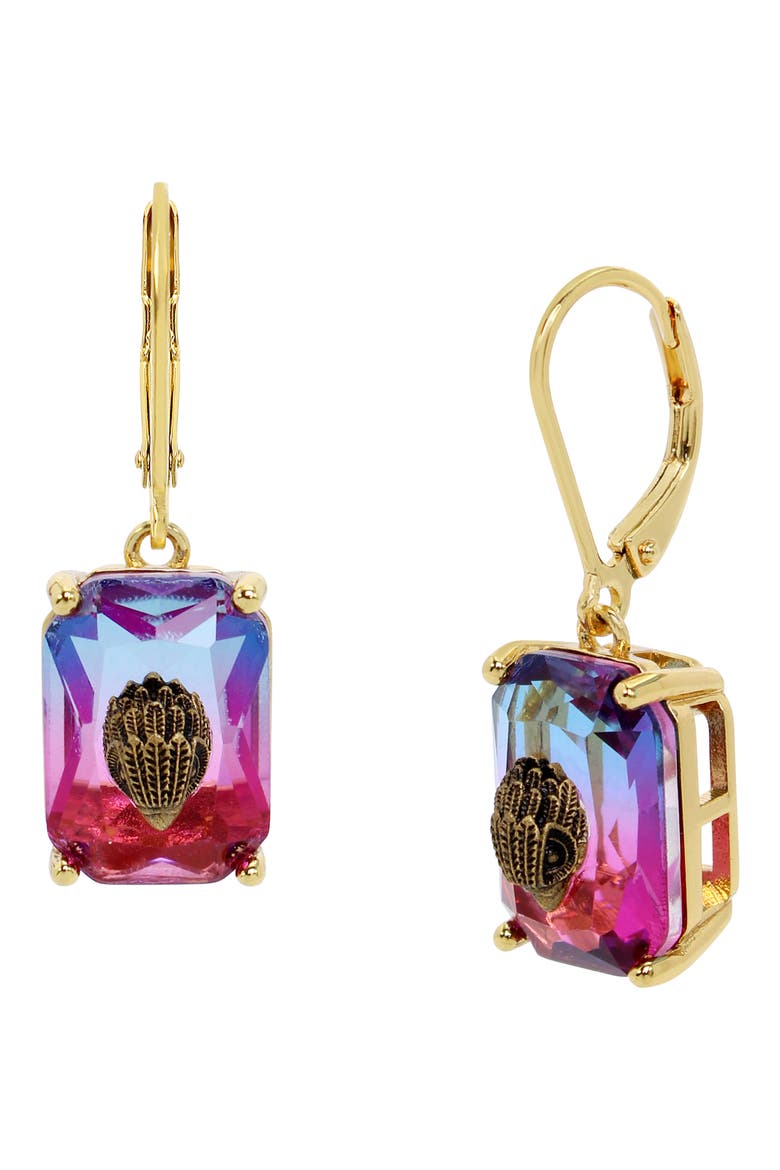 Ombré Crystal Drop Earrings, Main, color, FUCHSIA