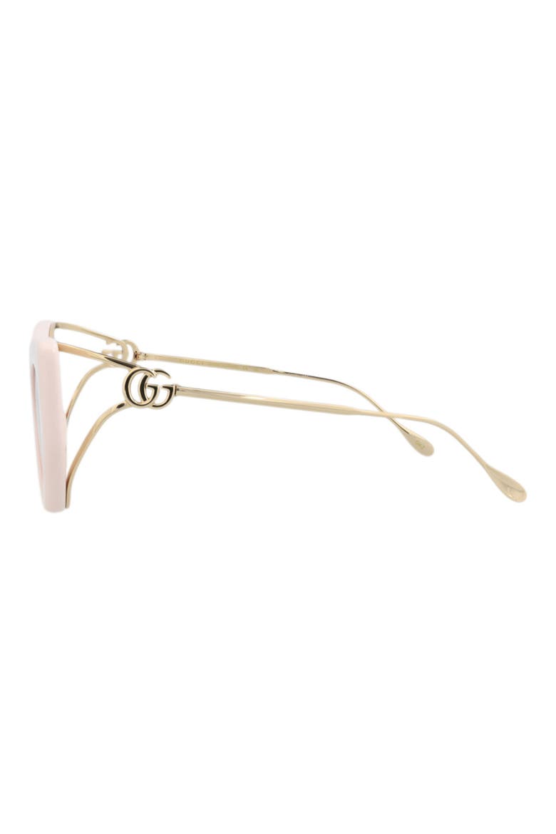 52mm Cat Eye Sunglasses, Alternate, color, IVORY GOLD RED