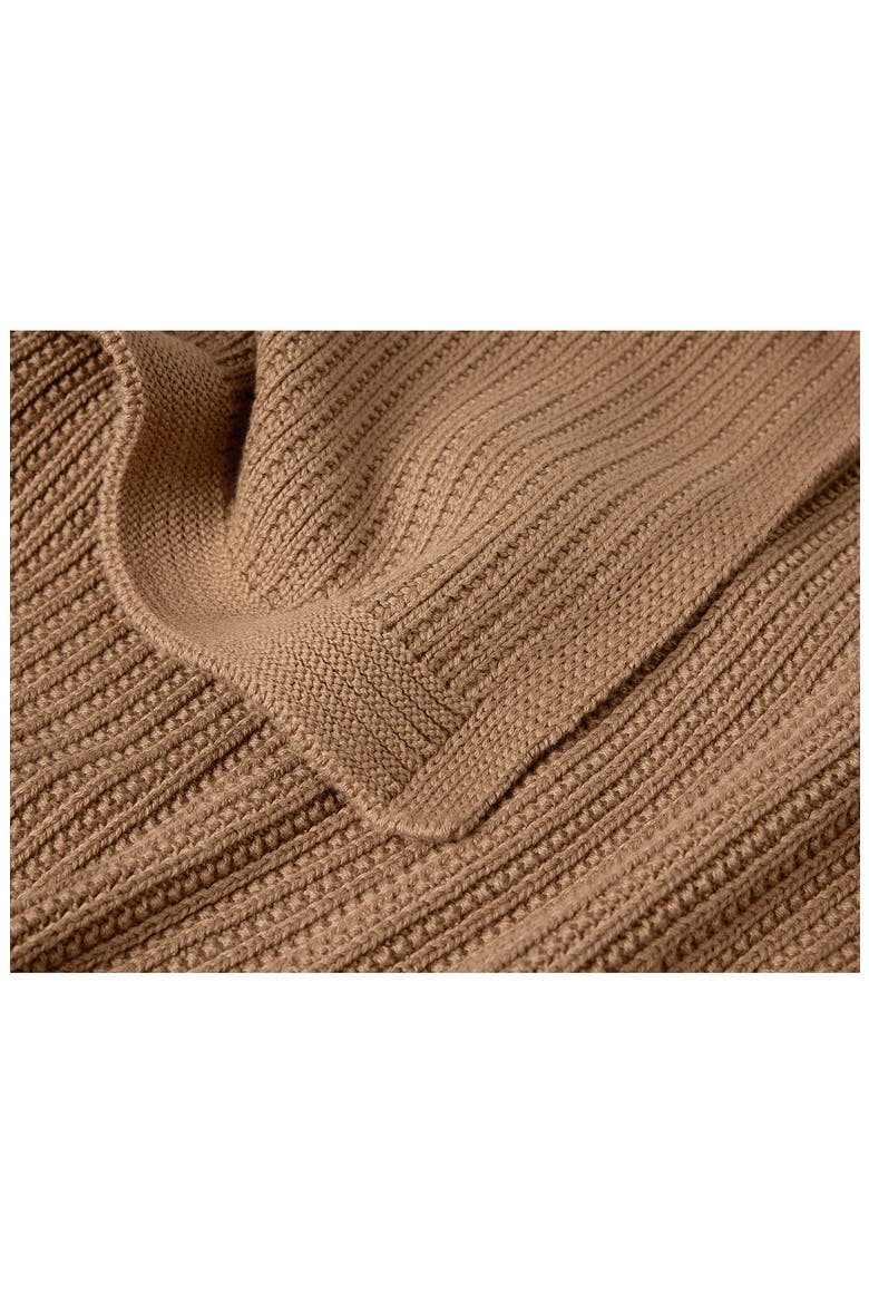 Linea Organic Cotton Knit Throw Blanket, Alternate, color, CHESTNUT