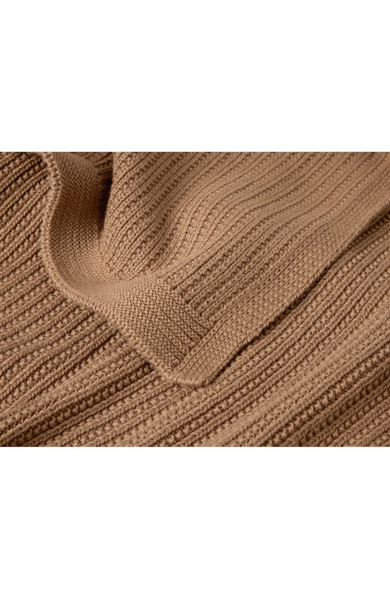 Coyuchi Linea Organic Cotton Knit Throw Blanket, Alternate, color, Chestnut