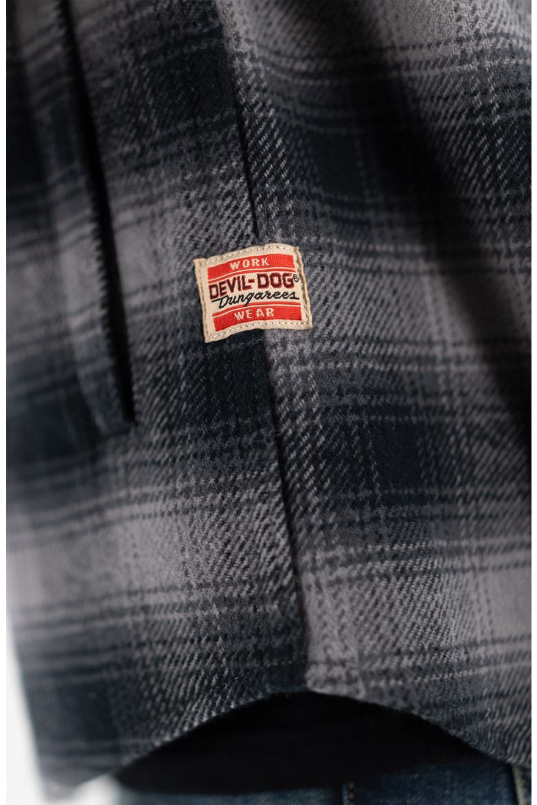 Plaid Cotton Flannel CPO Shirt Jacket, Alternate, color, CHARCOAL