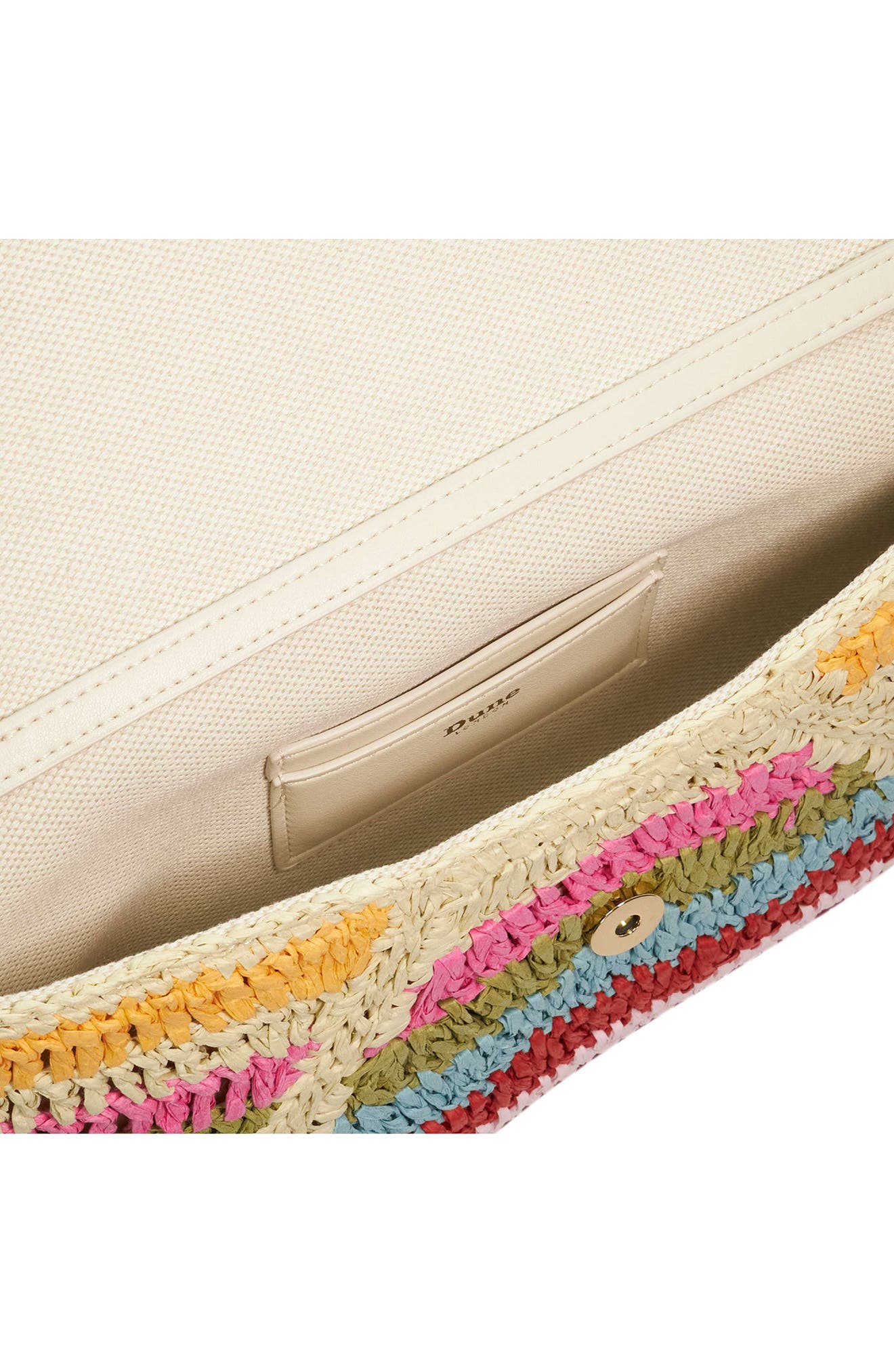 Essentials Stripe Straw Clutch, Alternate, color, MULTI-SYNTHETIC