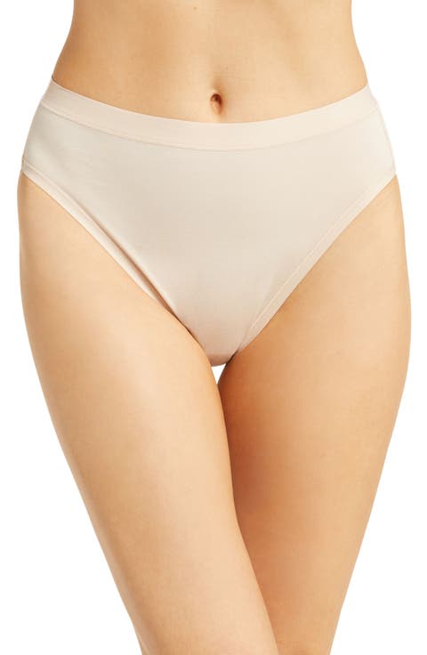 Understated Cotton Blend High Leg Briefs