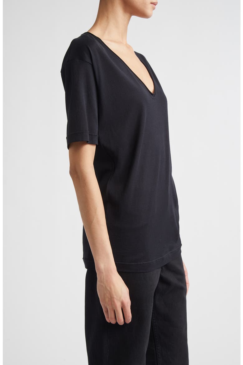 Silk Crepe T-Shirt, Alternate, color, BLACK
