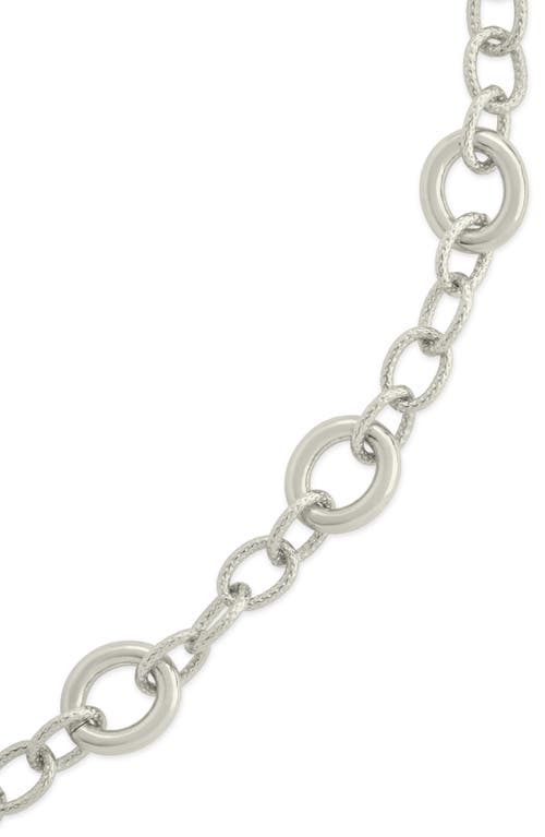 Sterling Forever Carter Round Statement Link Bracelet In Silver