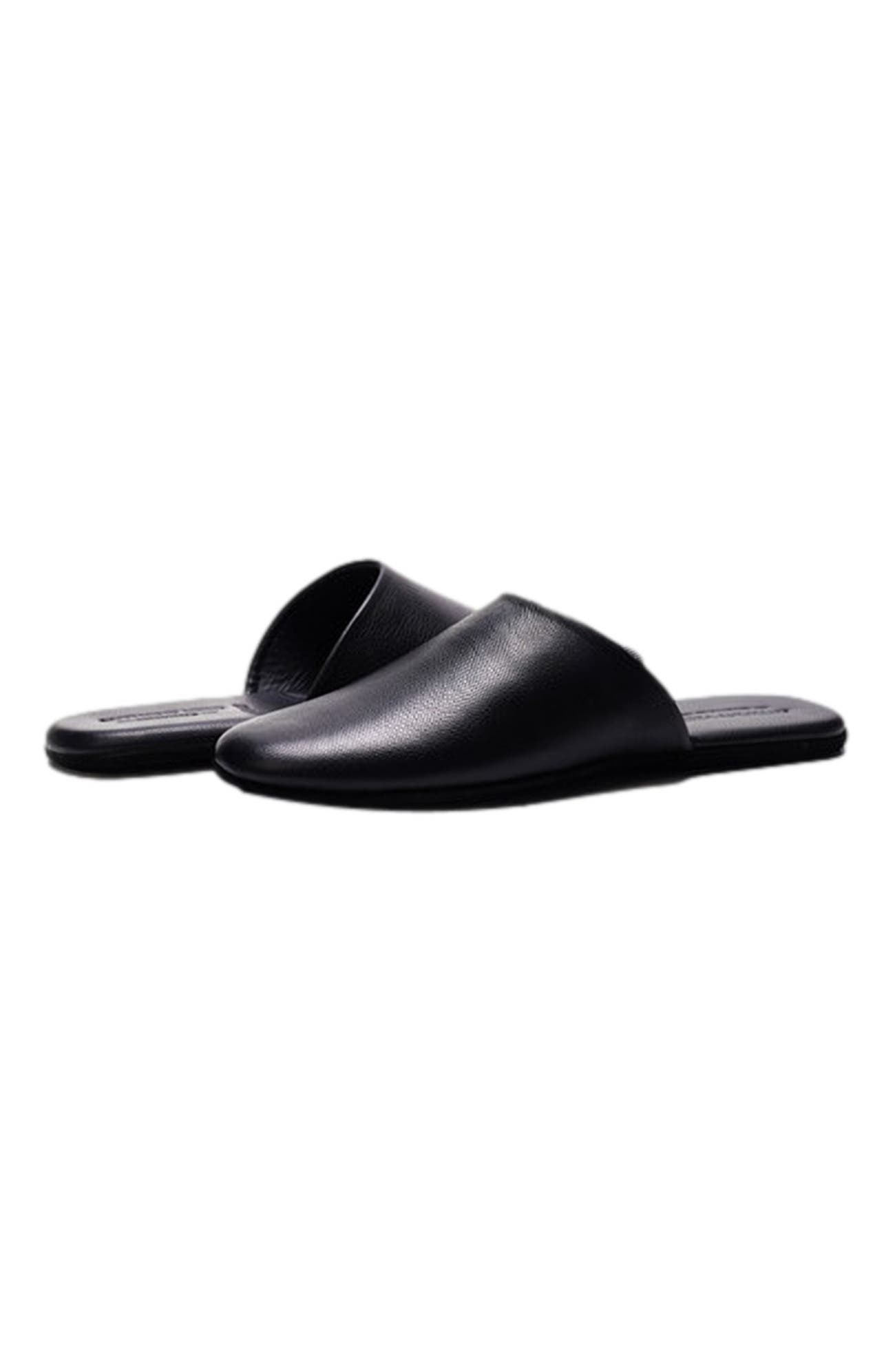 Anthony Veer Clark House Slippers, Alternate, color, Black Pebble Leather
