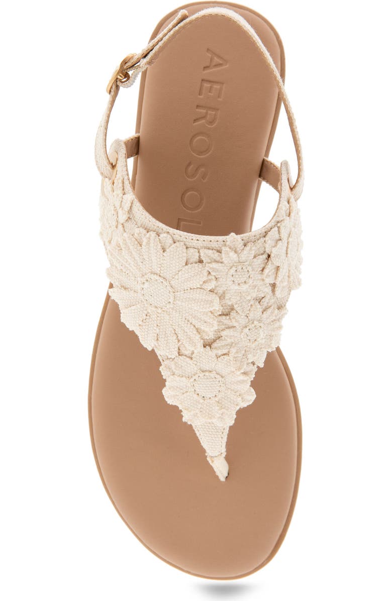 Aerosoles Connie Flower Slingback Sandal, Alternate, color, Natural Canvas