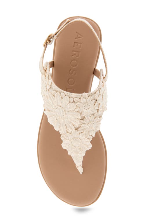 Shop Aerosoles Connie Flower Slingback Sandal In Natural Canvas