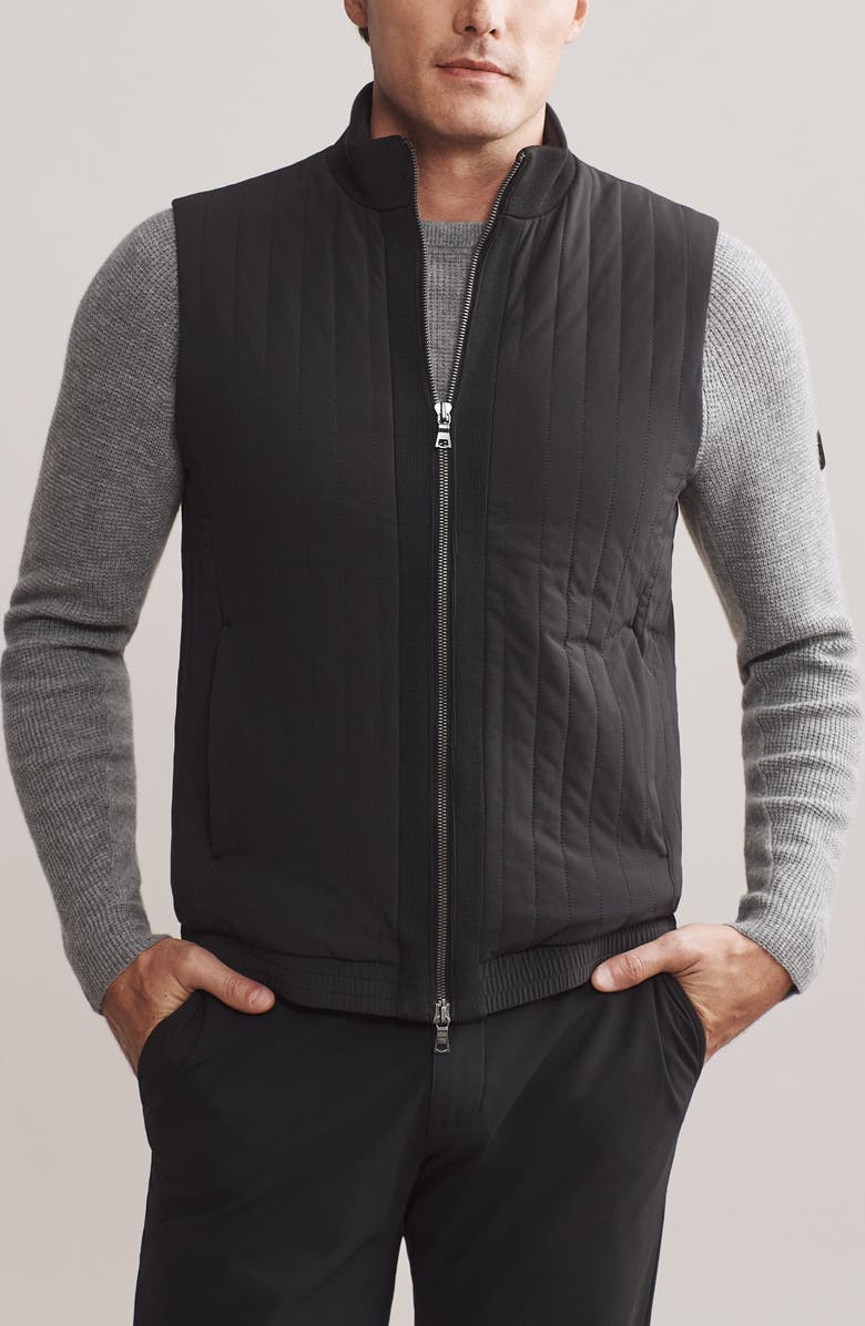 Rhone Skyline Quilted Vest, Main, color, Black
