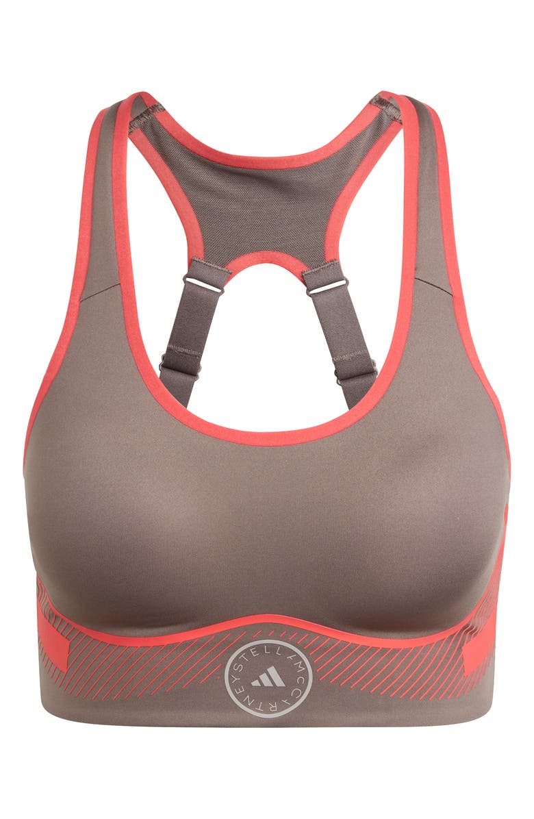 adidas by Stella McCartney TruePace High Impact Sports Bra, Alternate, color, Charcoal
