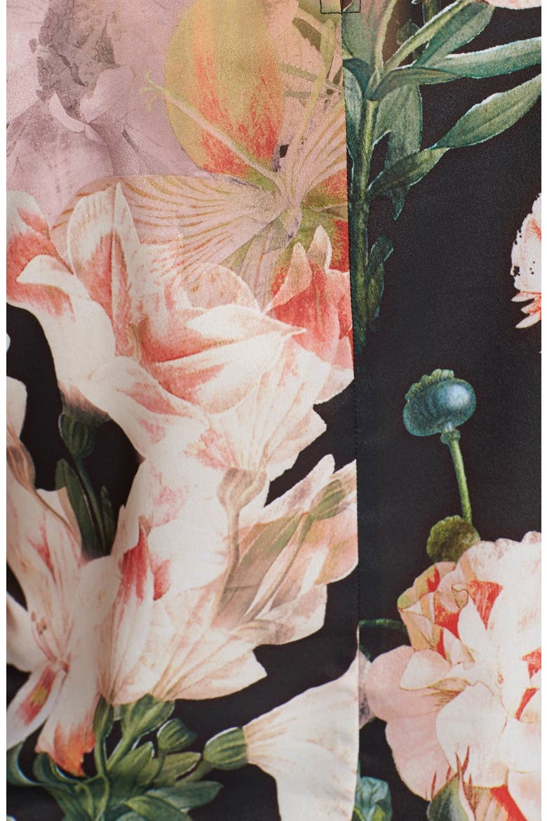 'Opulent Bloom' Print Top, Alternate, color, BLACK