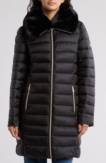 Sam Edelman Long fashion Puffer Faux Fur Hood Coat