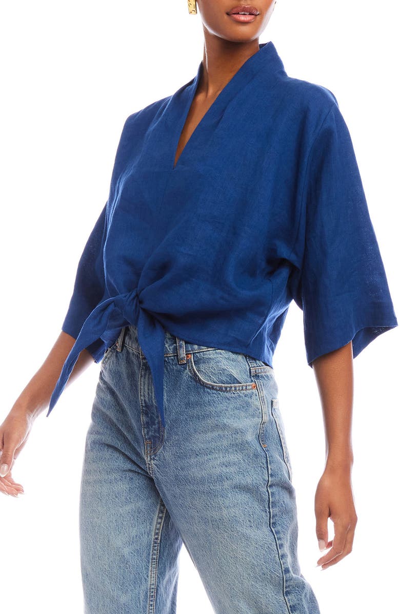 FIFTEEN TWENTY Bernice Tie Front Top, Alternate, color, 