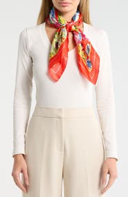 Kate Spade New York Painted Tulips Silk Square Scarf