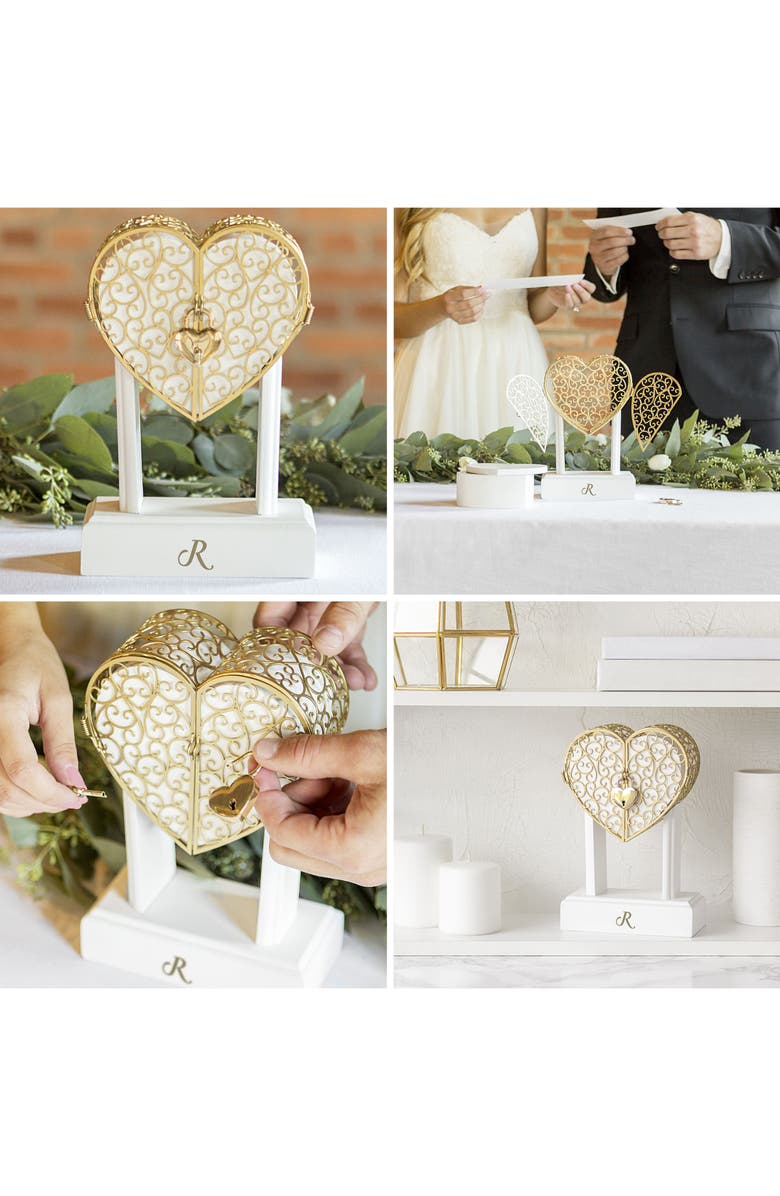 Cathy's Concepts Key To My Heart Monogram Vow Unity Keepsake Box, Alternate, color,