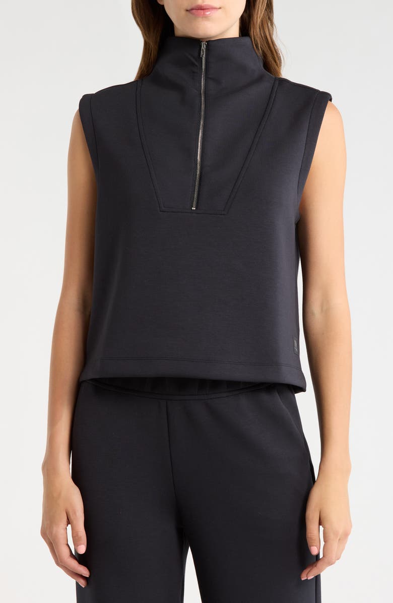 MPG Dreamweave<sup>™</sup> Sleeveless Half Zip Mock Neck Top, Alternate, color, Black