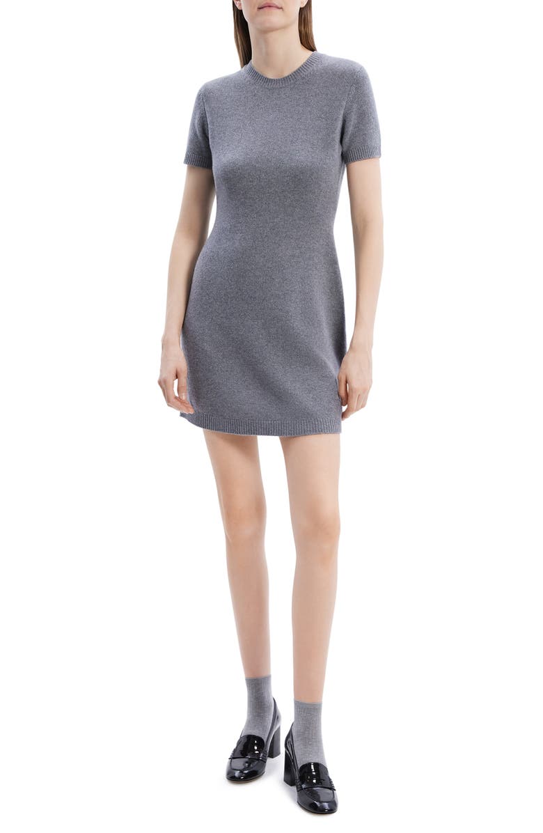 Theory Crewneck Wool & Cashmere Mini Sweater Dress, Main, color, 