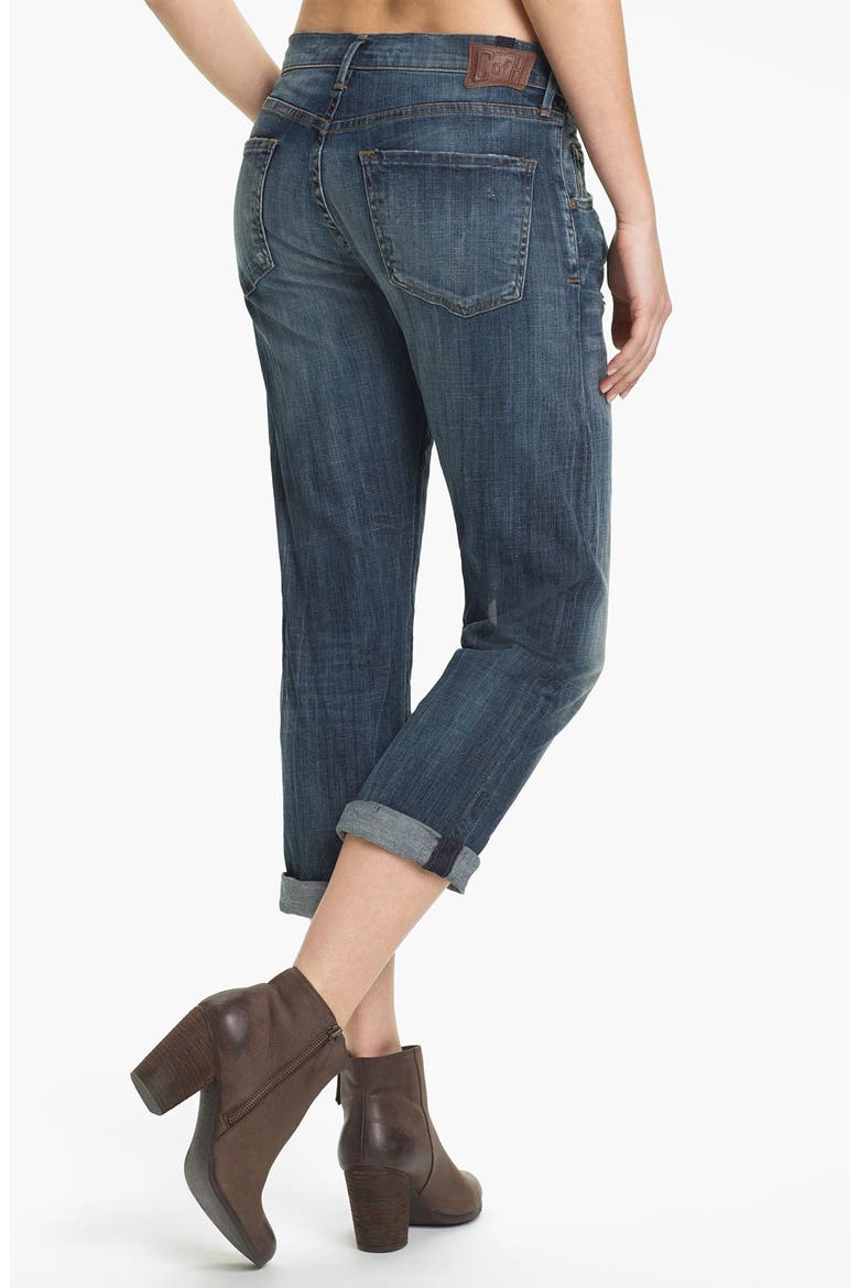 'Dylan' Crop Relaxed Fit Jeans, Alternate, color, DRAMA