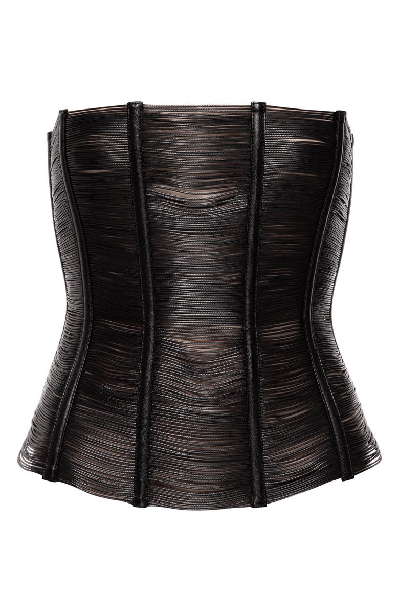 Miaou Flux Faux Leather Corset Top, Alternate, color,