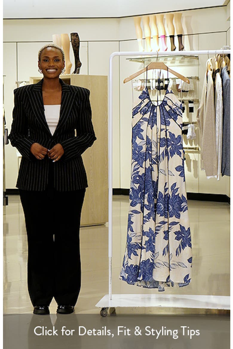 The Novia Floral Print Maxi Halter Dress video