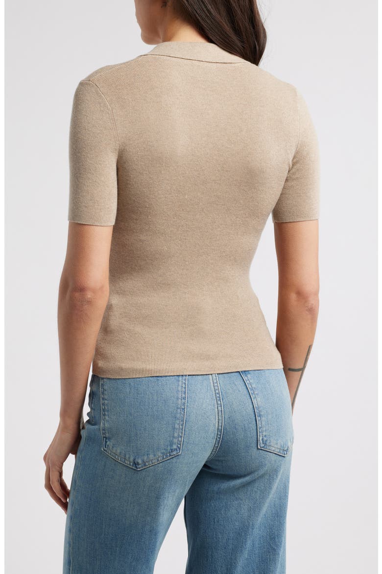 Court Cotton & Cashmere Polo, Alternate, color, HEATHER OAT