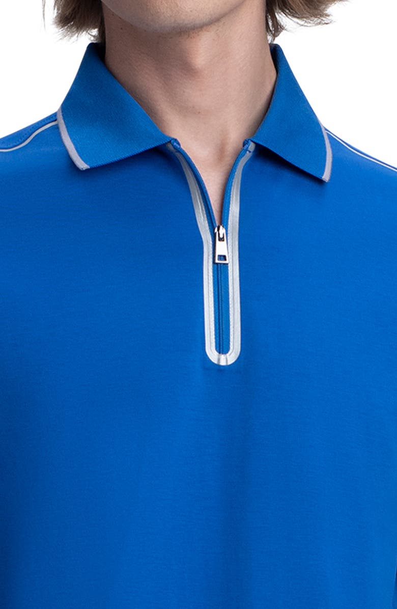 Bugatchi Zip Placket Polo, Alternate, color, Classic Blue