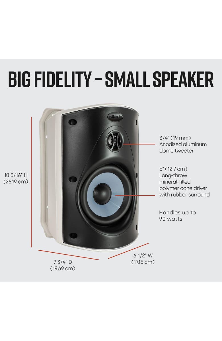 Polk Audio Atrium 5 All-Weather Outdoor Loudspeakers - Pair, Alternate, color, White