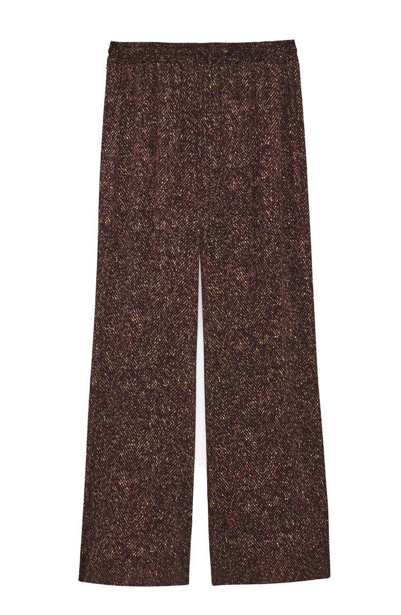 ottod'Ame Printed Viscose Palazzo Trousers, Alternate, color, Brown