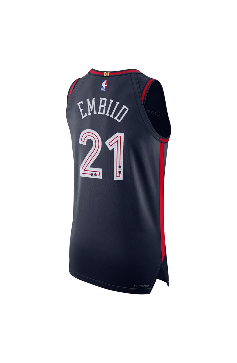 Nike Men's Nike Joel Embiid Navy Philadelphia 76ers  Authentic Jersey - City Edition, Alternate, color, 