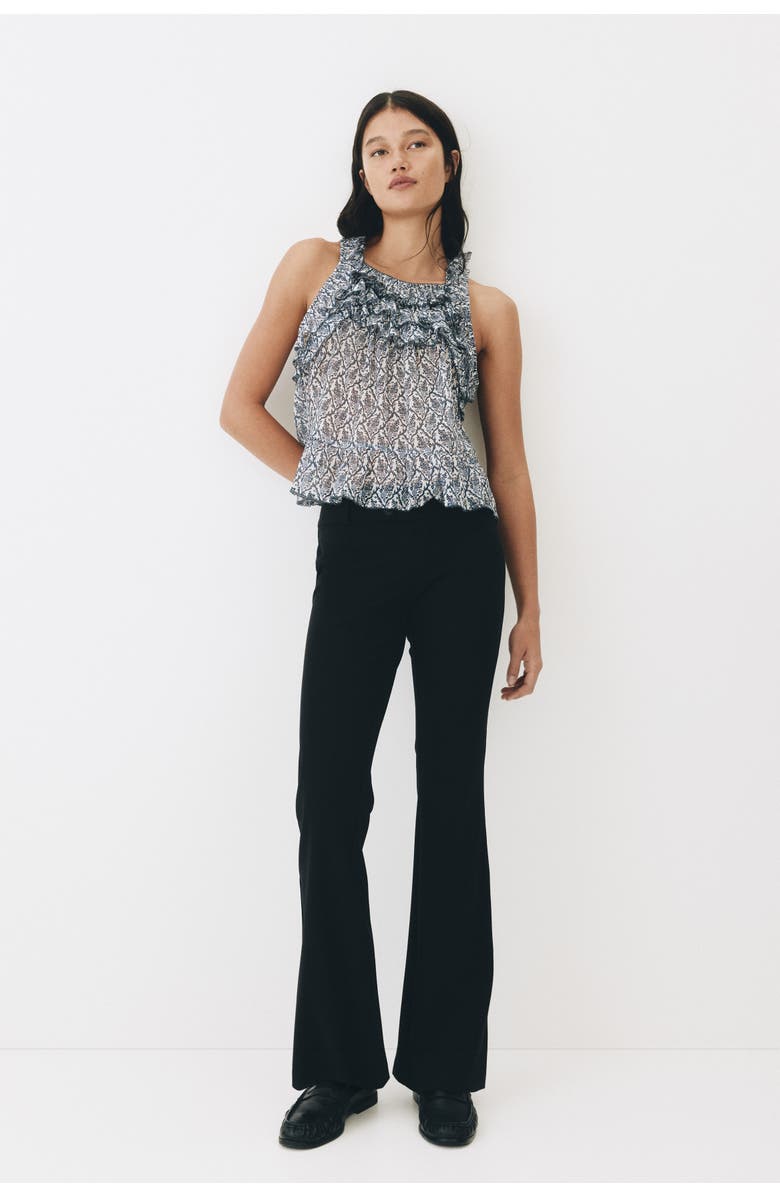 H&M Flared dress pants, Alternate, color, Black