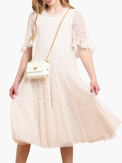 Dappled Sequin Short Cape Kids Dress