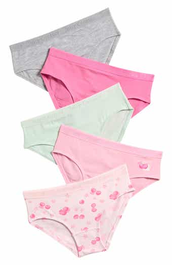 Juicy Couture Kids' 5-Pack Assorted Stretch Cotton Bikini Briefs