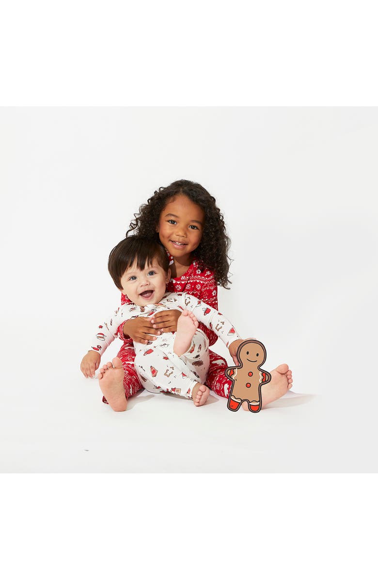 Bellabu Bear Kids' Christmas Cookies Fitted One-Piece Convertible Footie Pajamas, Alternate, color,