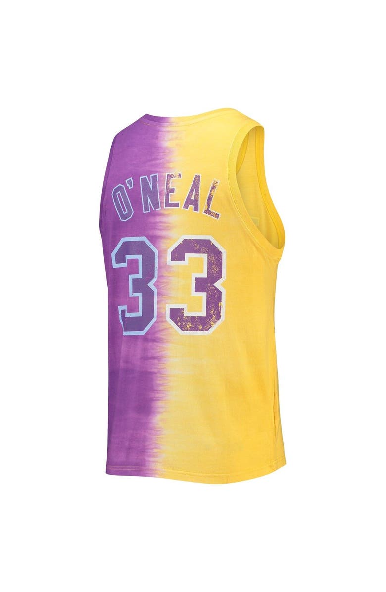 Mitchell & Ness Men's Mitchell & Ness Shaquille O'Neal Purple/Gold LSU Tigers Name & Number Tie-Dye Tank Top, Alternate, color, 