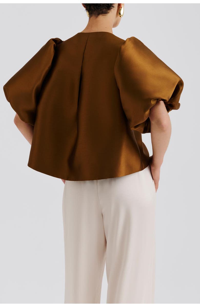 Malina Cleo Pouf Balloon Sleeve Blouse, Alternate, color, Amber