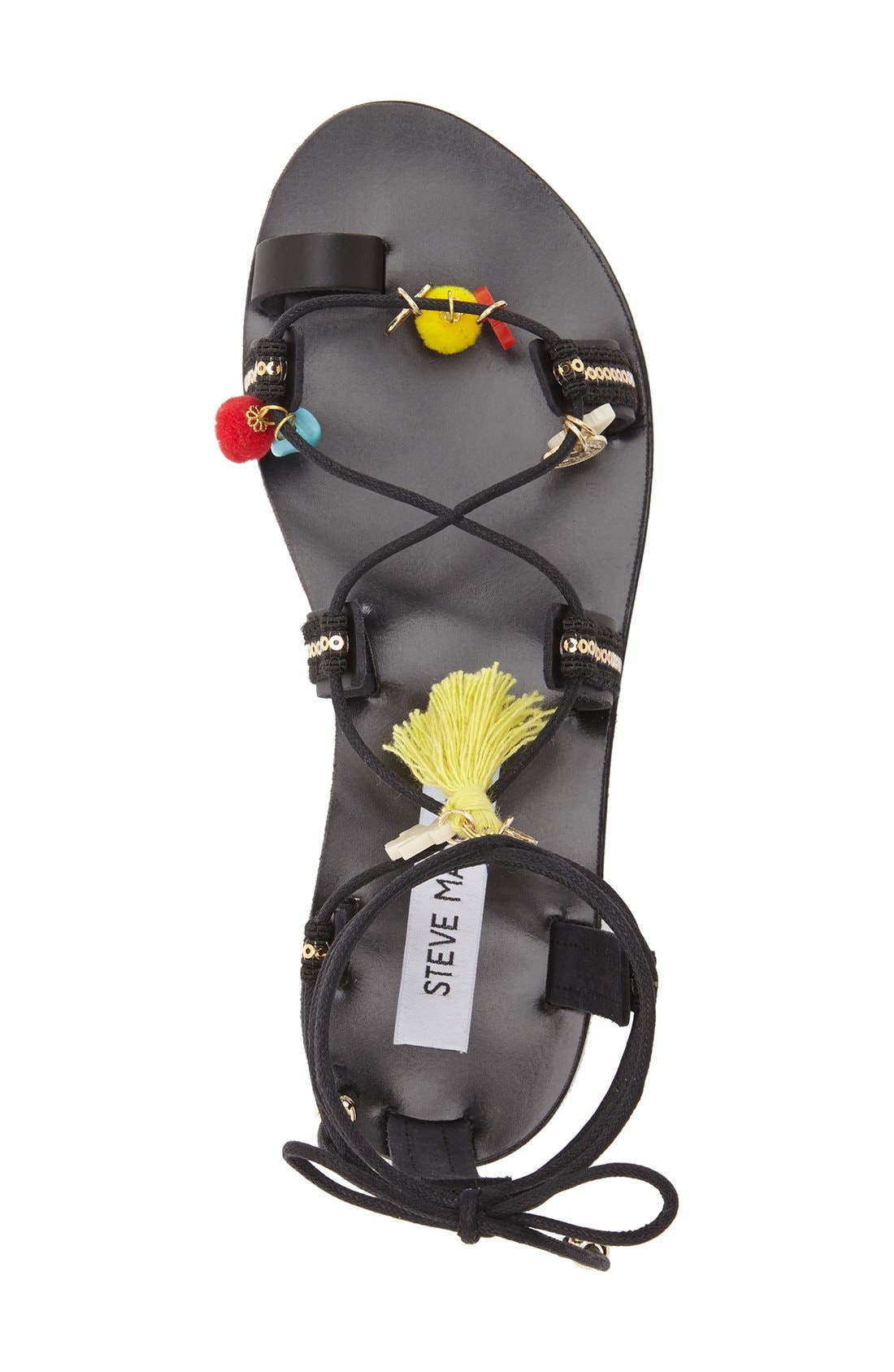 'Cailin' Charm Ghillie Sandal, Alternate, color, BLACK MULTI