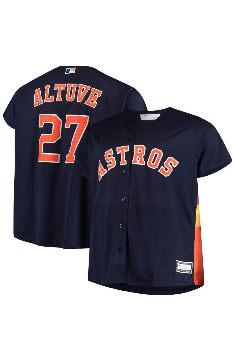 MAJESTIC Men's Majestic Jose Altuve Navy Houston Astros Big & Tall Replica Player Jersey, Main, color,