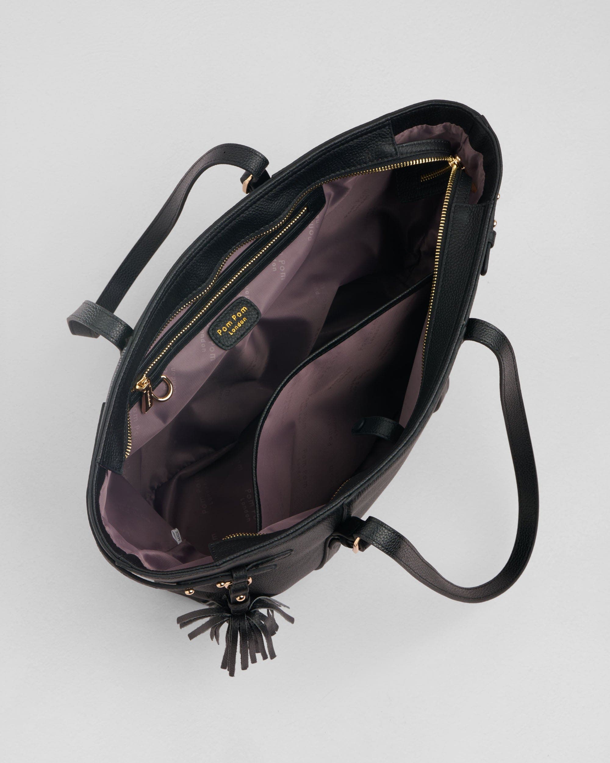 Pom Pom London Pelham Tote Bag, Alternate, color, Black