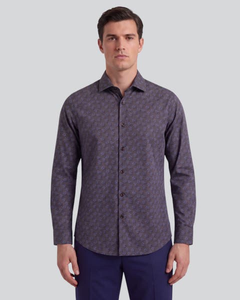 Vienna Floral Mens Printed Cotton Long-sleeve Shirt