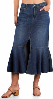 Wash Lab Denim Denim Midi Mermaid Skirt