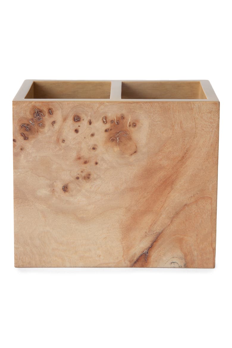 Mesa Burl Wood Toothbrush Holder, Main, color, BURLED WOOD