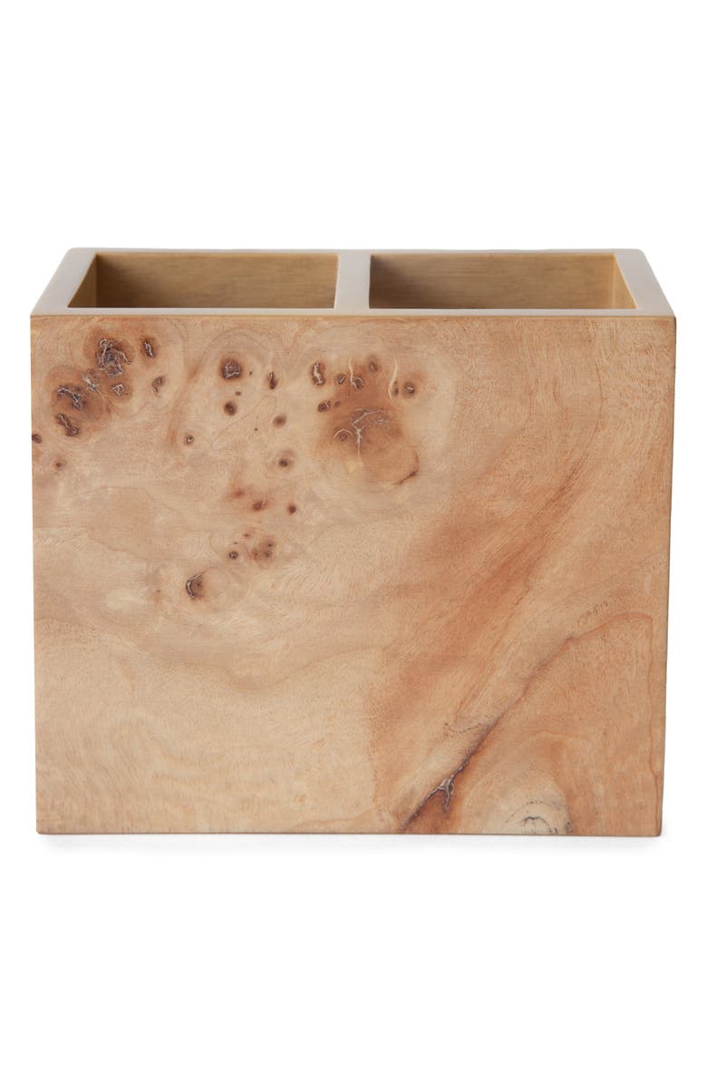 Kassatex Mesa Burl Wood Toothbrush Holder, Main, color, 