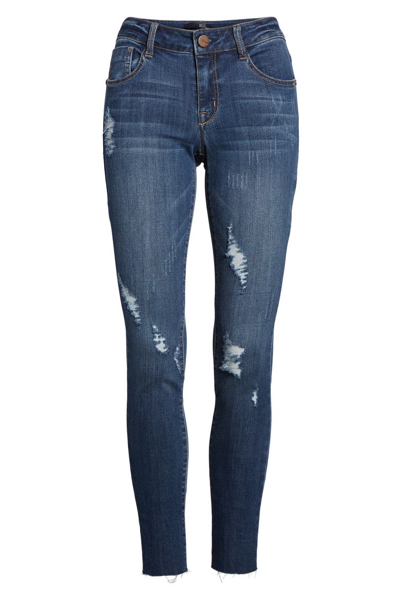 Decon Distressed Skinny Jeans, Alternate, color, WALL FLOWERS MED WASH