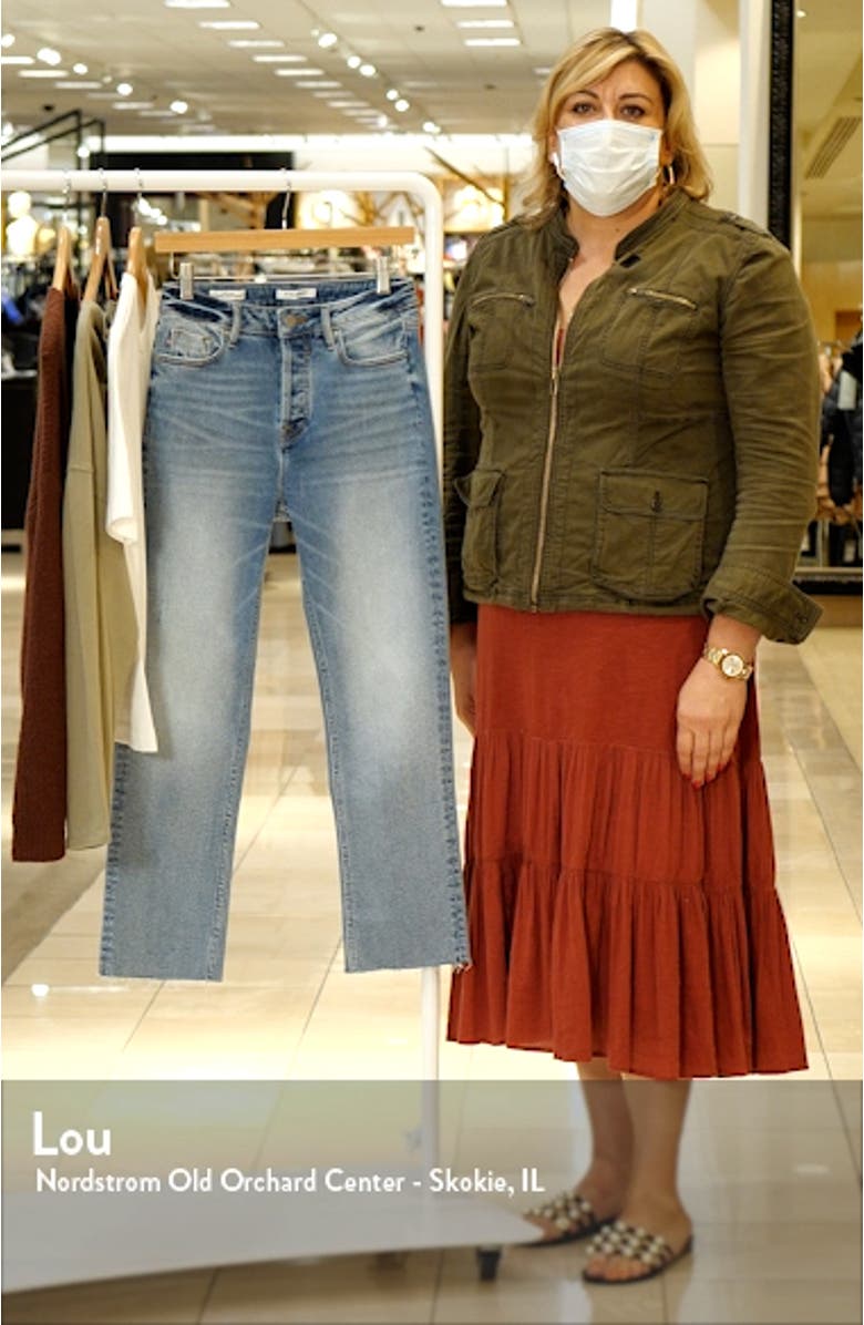 High Waist Raw Hem Ankle Straight Leg Jeans, sales video thumbnail