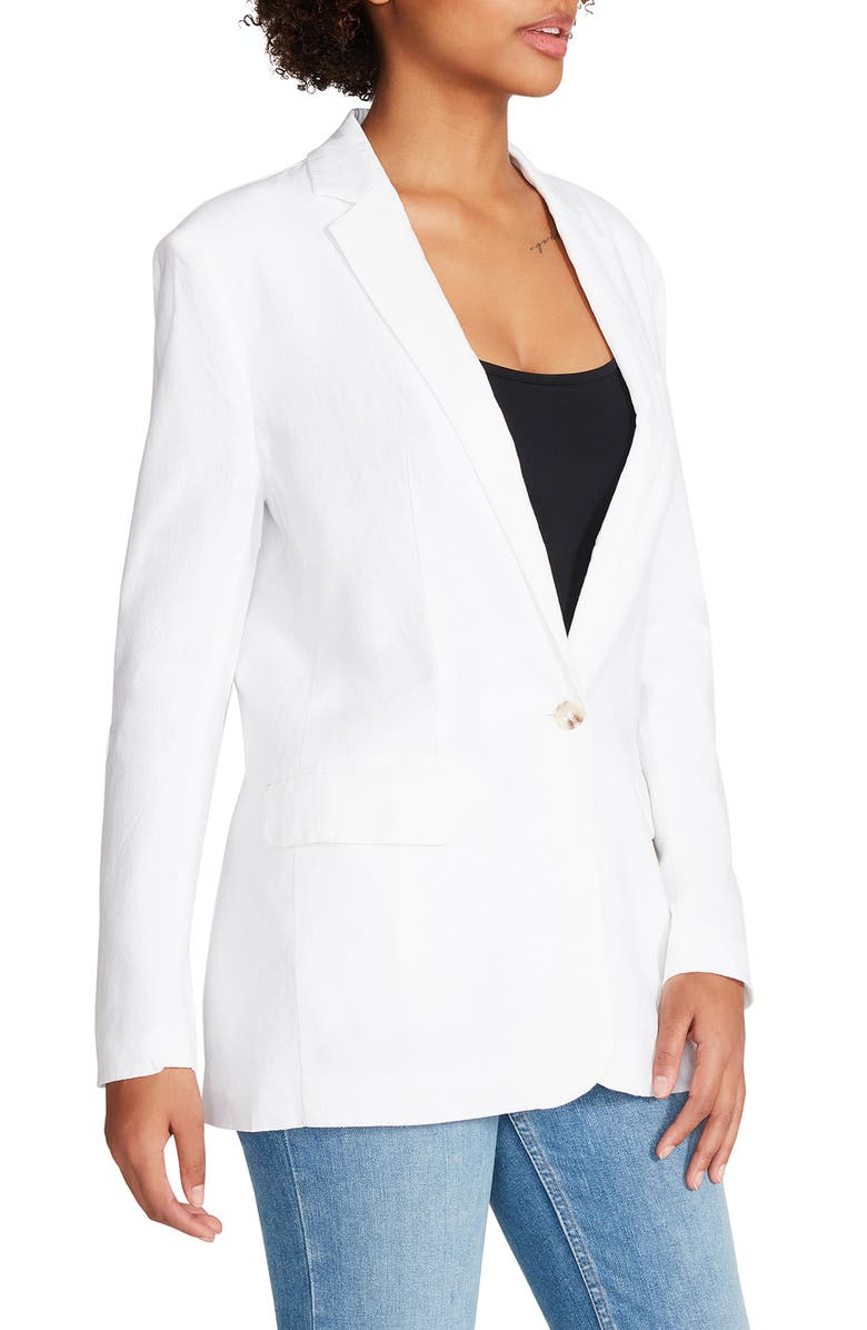 Steve Madden On the Edge Linen Blend Blazer, Alternate, color, 