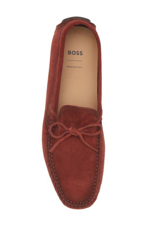 Hugo Boss Boss Driver Loafer In Rust/copper