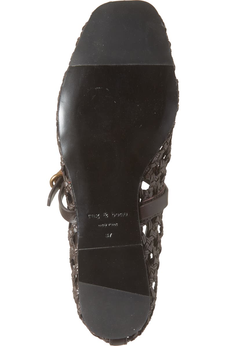 rag & bone Spire Woven Mary Jane Flat, Alternate, color, Dark Purple