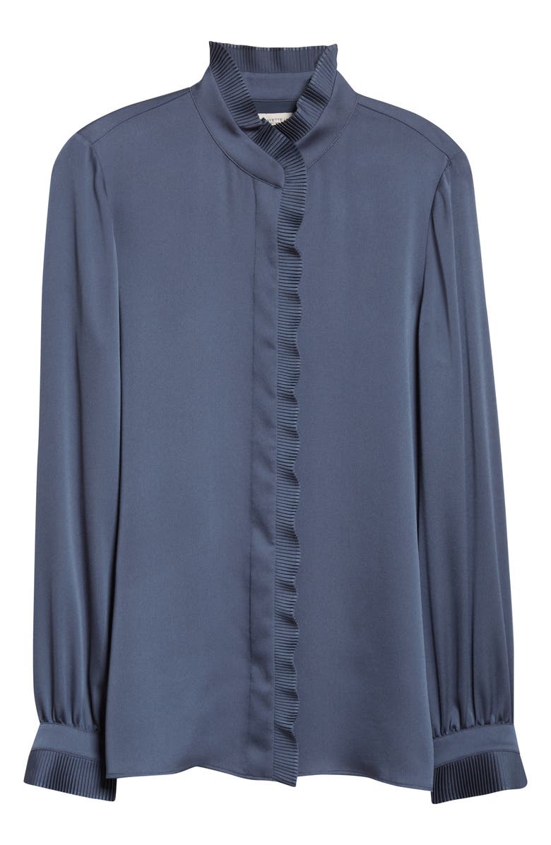 Lafayette 148 New York Gemma Pleated Trim Blouse, Alternate, color, 