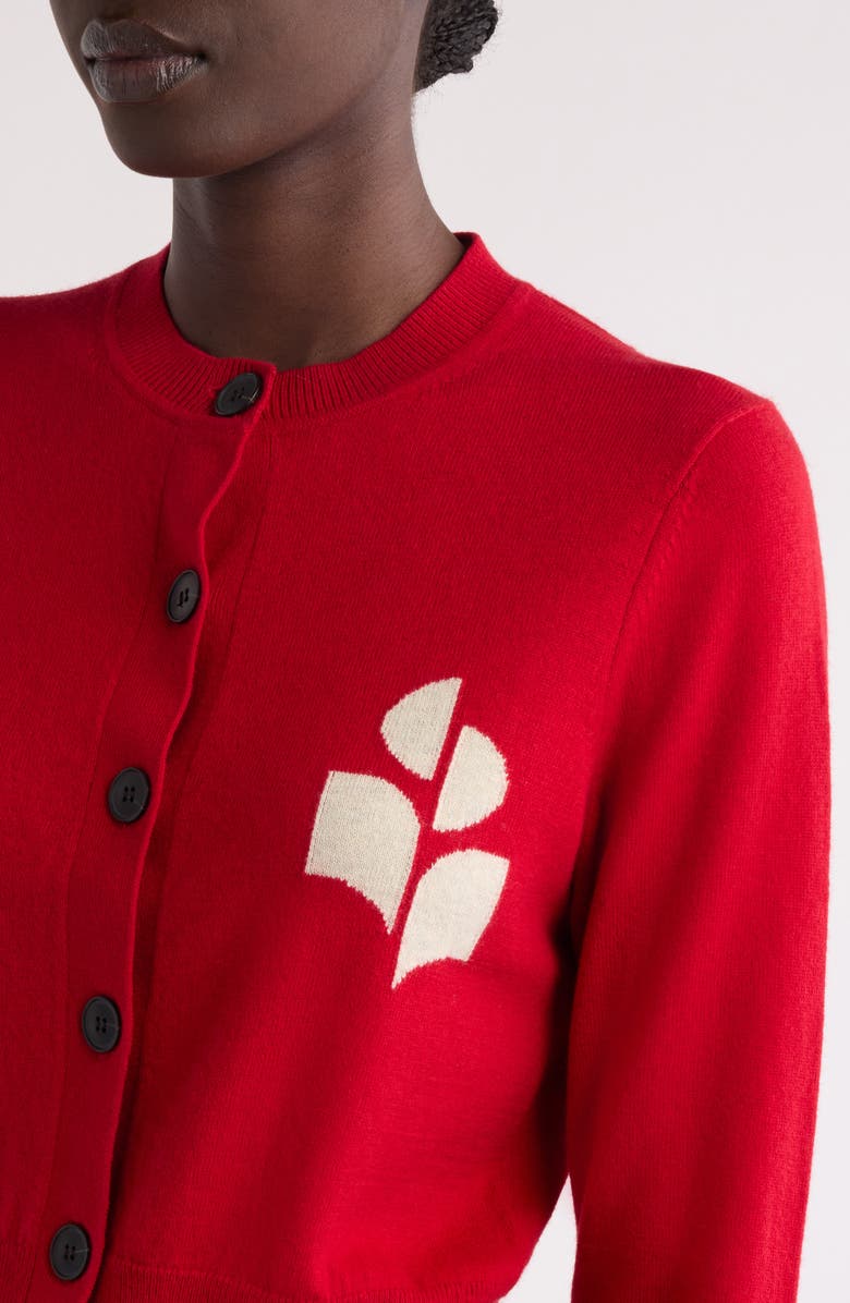 Isabel Marant Étoile Newton Flower Cotton & Wool Cardigan, Alternate, color,